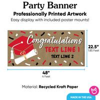 Red graduation banner rolled with poster mounts