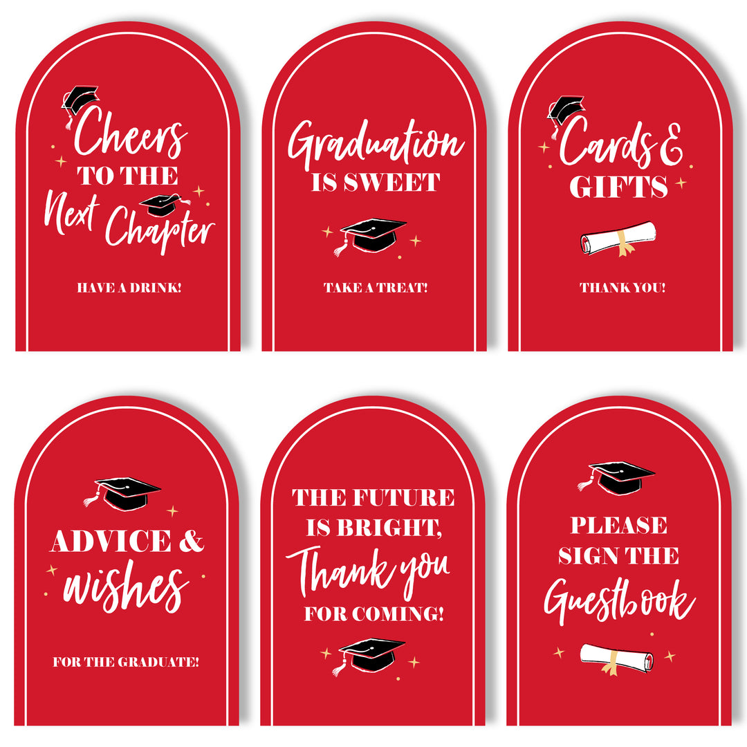 Graduation Party Table Signs Set - 6 Ct