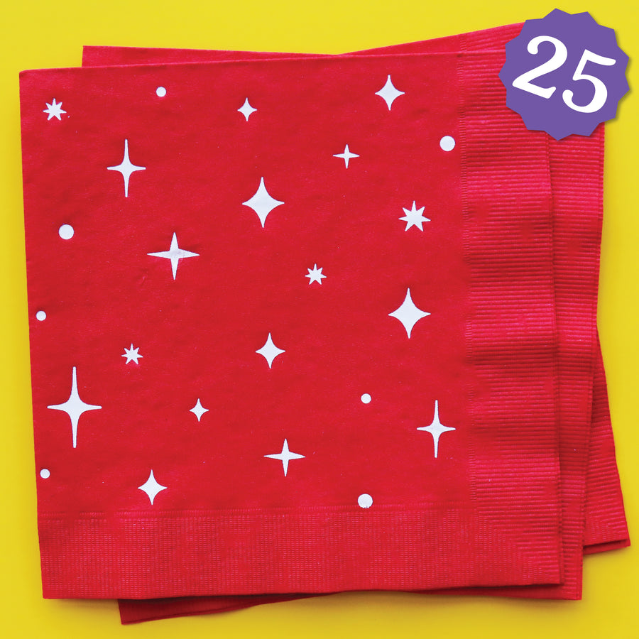 Big Dot of Happiness Red Luncheon Napkins, Birthday Party Tableware, Bachelorette Party Decorations, Baby Shower Décor, 6.5 x 6.5 Folded Napkin, 3-Ply,, 25 ct