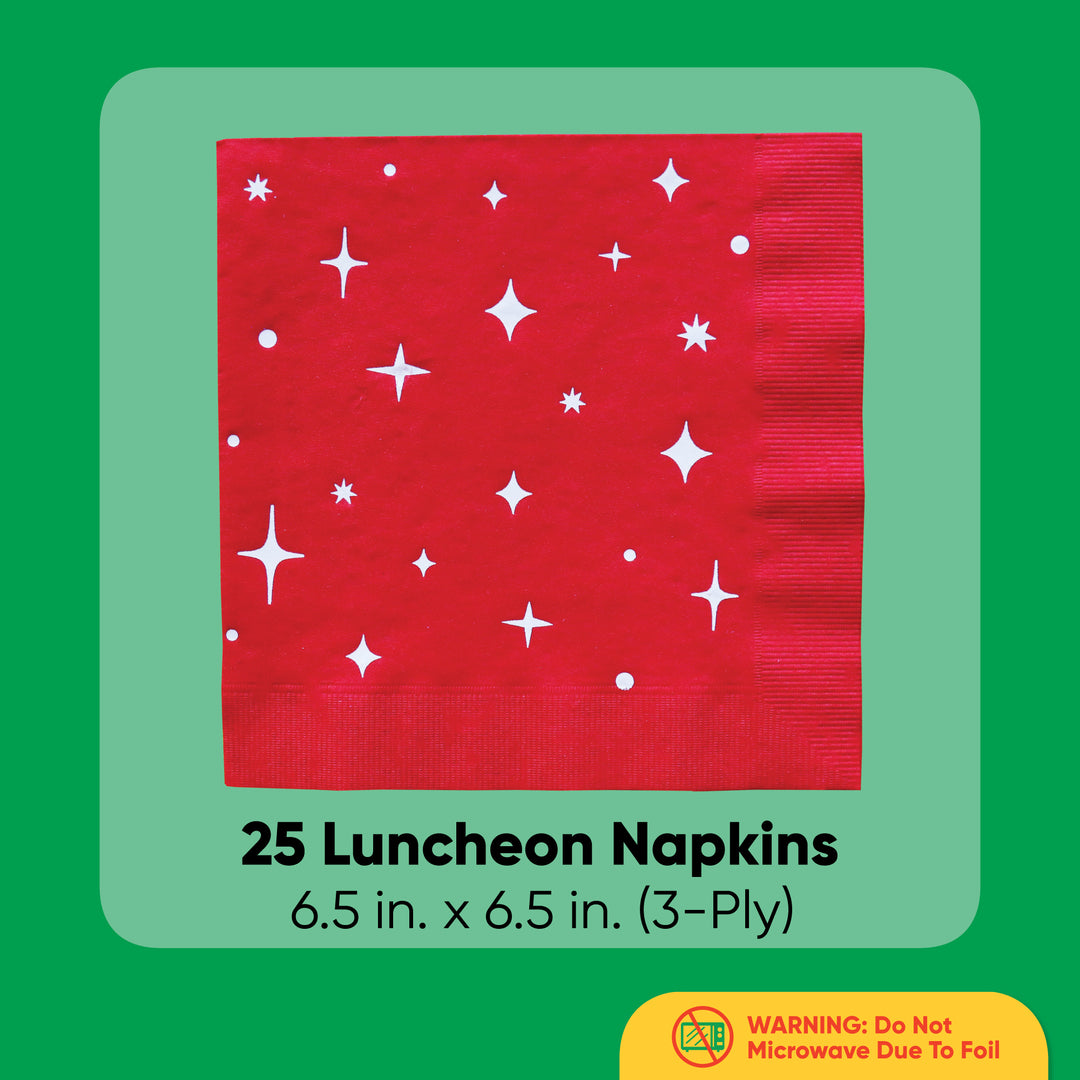 Big Dot of Happiness Red Luncheon Napkins, Birthday Party Tableware, Bachelorette Party Decorations, Baby Shower Décor, 6.5 x 6.5 Folded Napkin, 3-Ply,, 25 ct