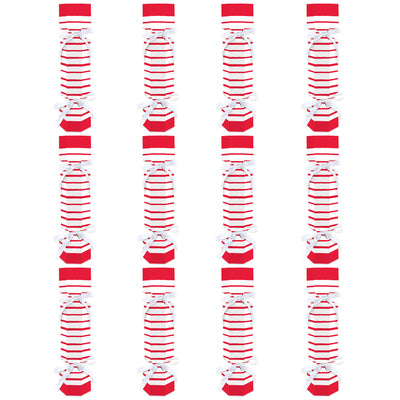 Red Stripes - No Snap Simple Party Table Favors - DIY Cracker Boxes - Set of 12