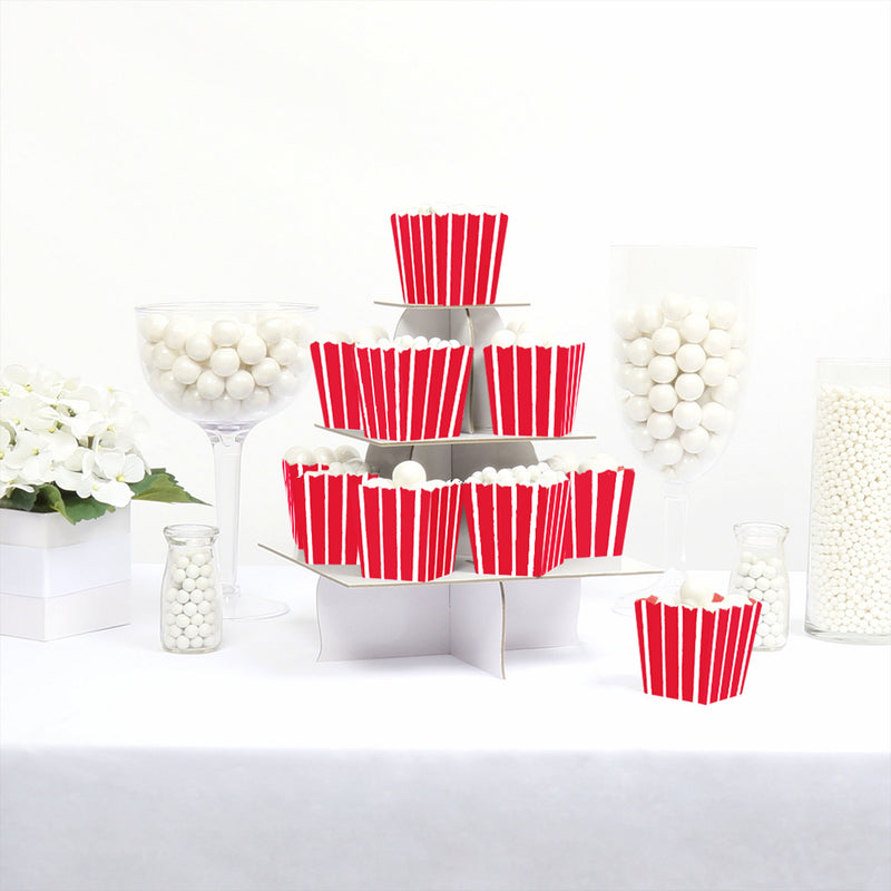 Red Stripes - Party Mini Favor Boxes - Simple Party Treat Candy Boxes - Set of 12