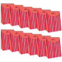 Red Stripes - Simple Gift Favor Bags - Party Goodie Boxes - Set of 12