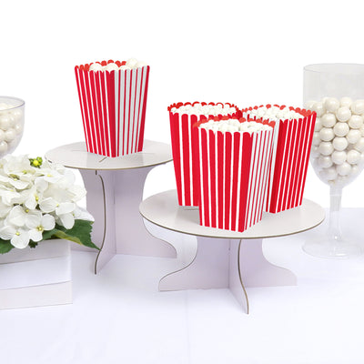 Red Stripes - Simple Party Favor Popcorn Treat Boxes - Set of 12