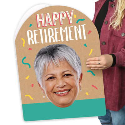 Custom Photo Retirement - Congratulations Fun Face Jumborific Card - 16.5 x 22 inches