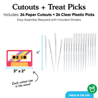Retro Mixtapes Treat Picks - 24 Ct