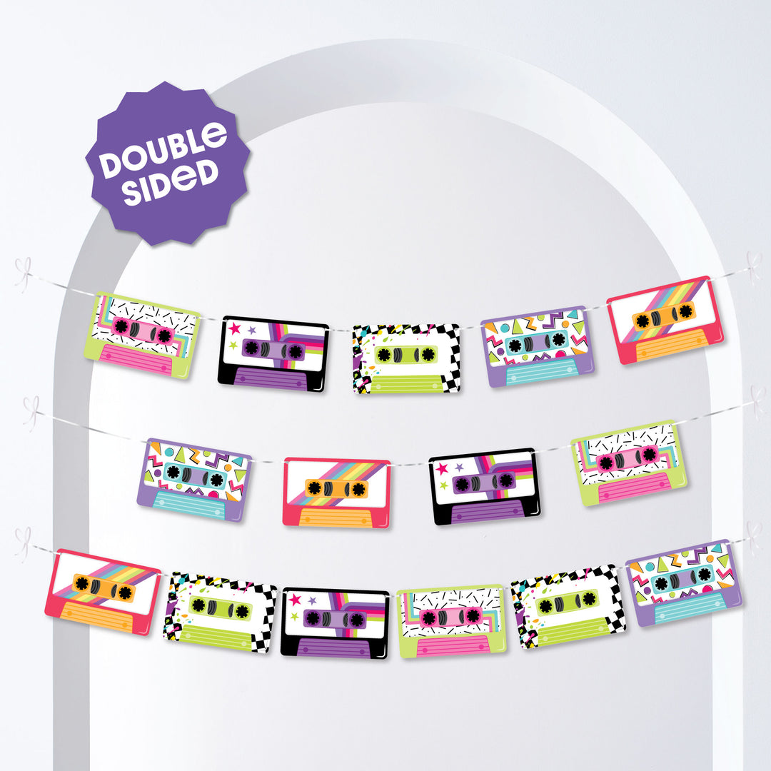 Retro Mixtapes Garland Banner - 15 Pc