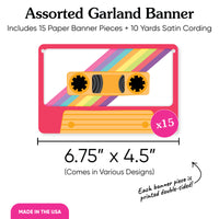 Retro Mixtapes Garland Banner - 15 Pc