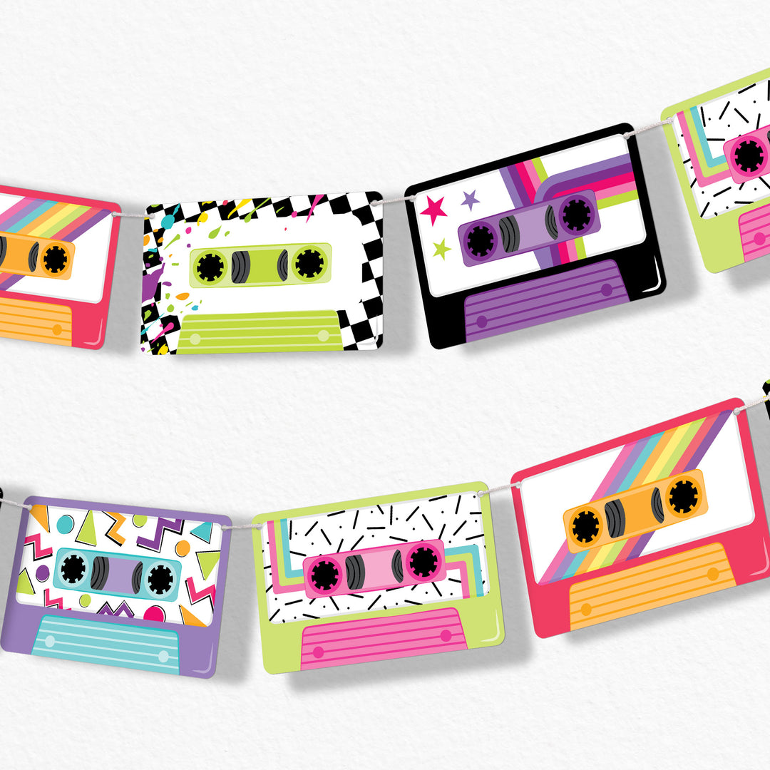Retro Mixtapes Garland Banner - 15 Pc