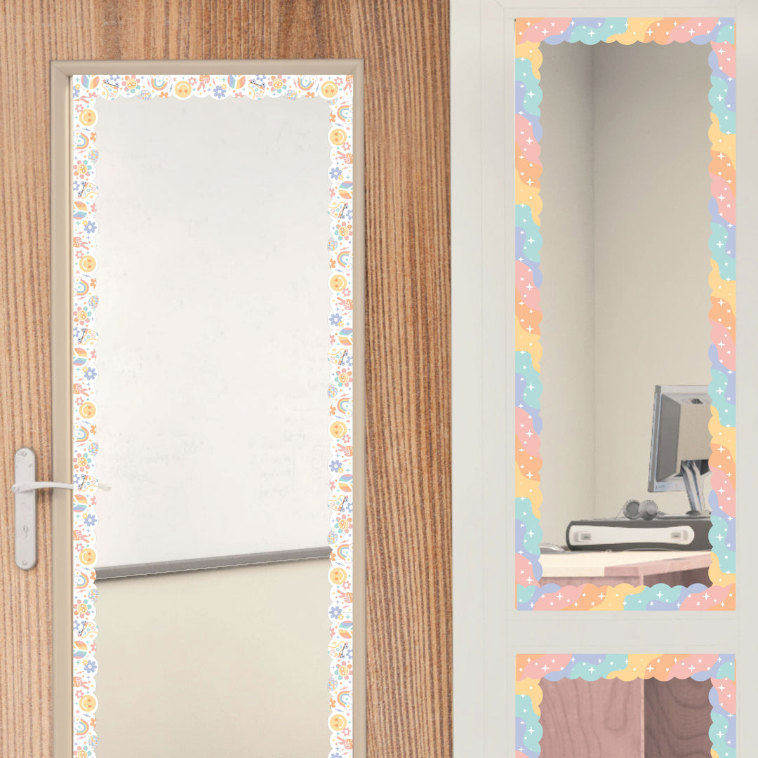 Retro Pastel - Scalloped Classroom Decor - Bulletin Board Borders - 51 Feet
