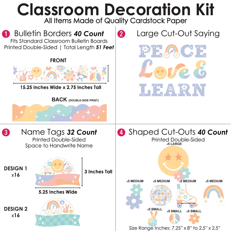 Retro Pastel - School Bulletin Board Set - Classroom Decoration Kit
