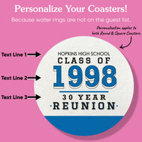 Custom Text Coasters - Class Reunion
