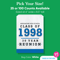 Custom Text Paper Treat Bags - Class Reunion