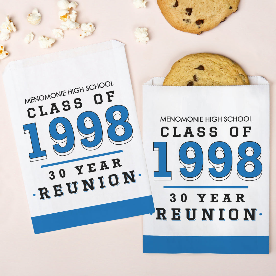Custom Text Paper Treat Bags - Class Reunion