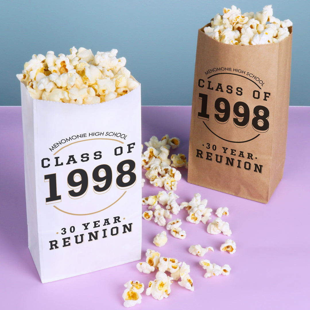 Custom Text Popcorn Bags - Class Reunion
