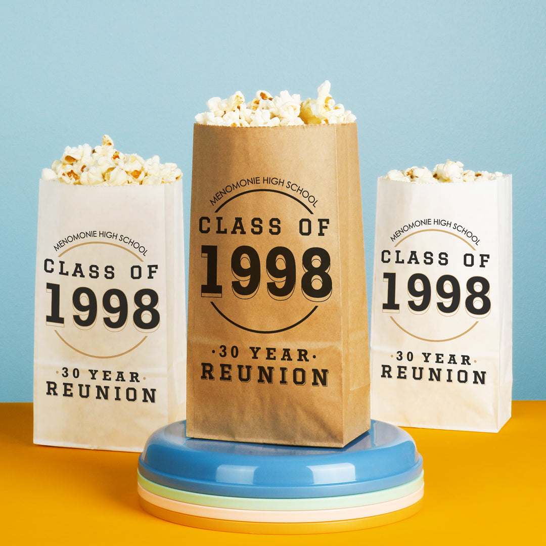 Custom Text Popcorn Bags - Class Reunion