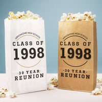 Custom Text Popcorn Bags - Class Reunion