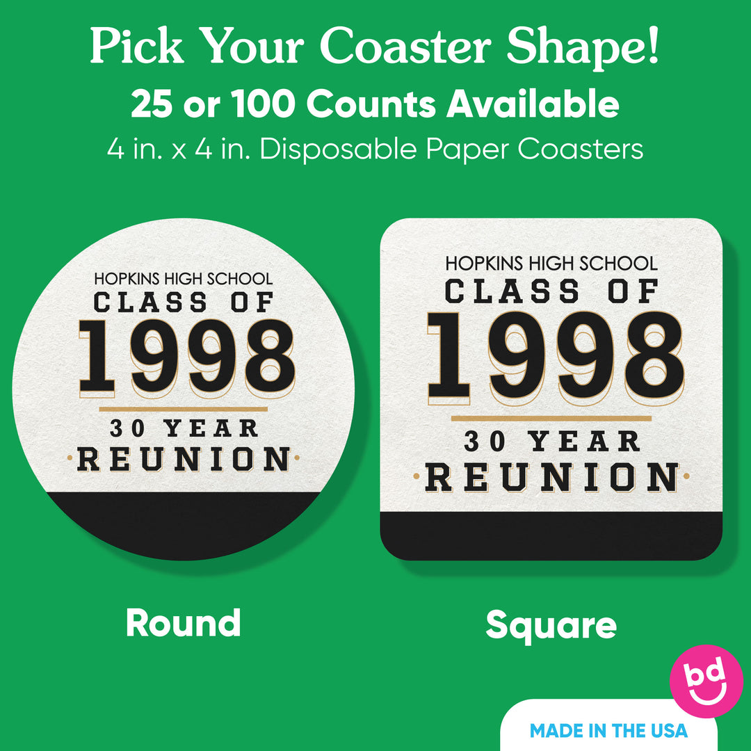 Custom Text Coasters - Class Reunion