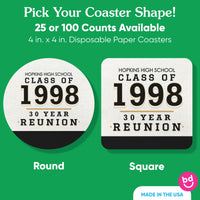 Custom Text Coasters - Class Reunion
