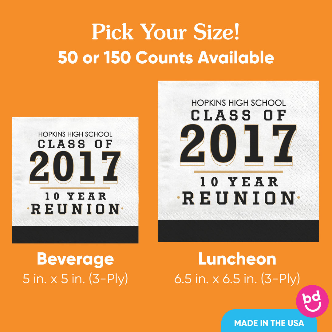 Custom Text Napkins - Class Reunion