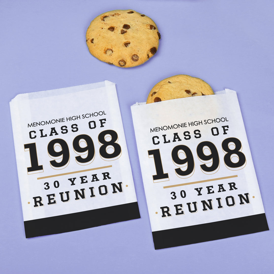 Custom Text Paper Treat Bags - Class Reunion