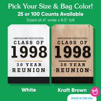 Custom Text Paper Treat Bags - Class Reunion