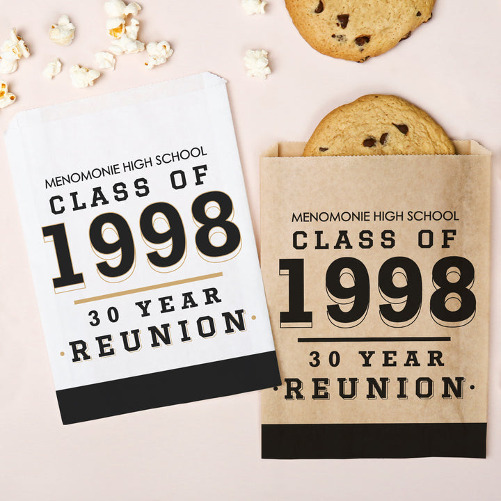Custom Text Paper Treat Bags - Class Reunion
