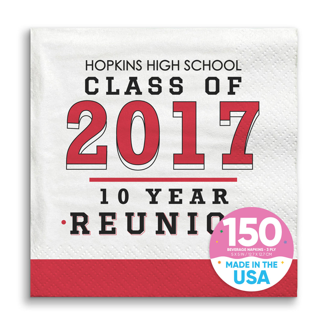 Custom Text Napkins - Class Reunion