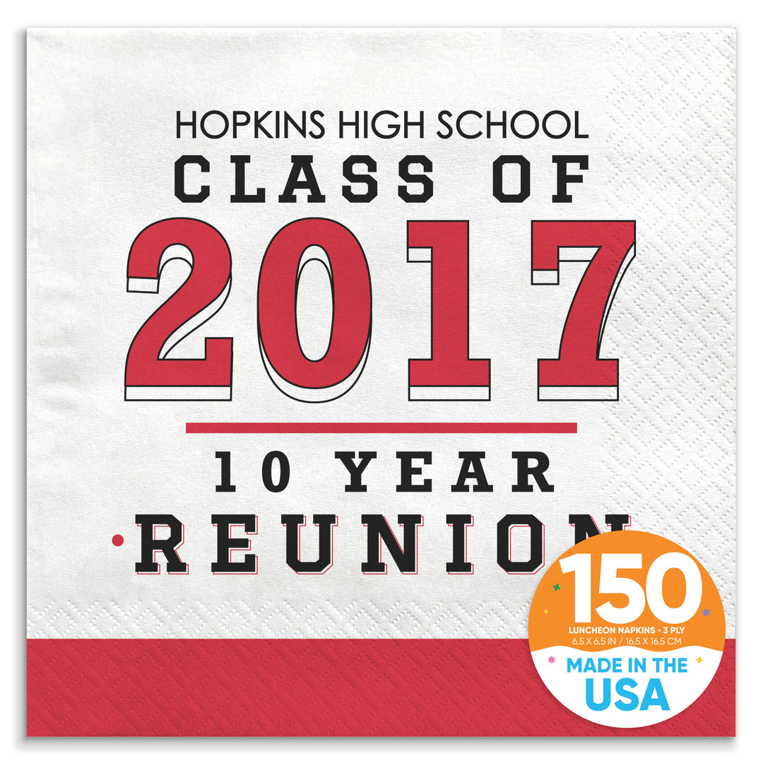 Custom Text Napkins - Class Reunion