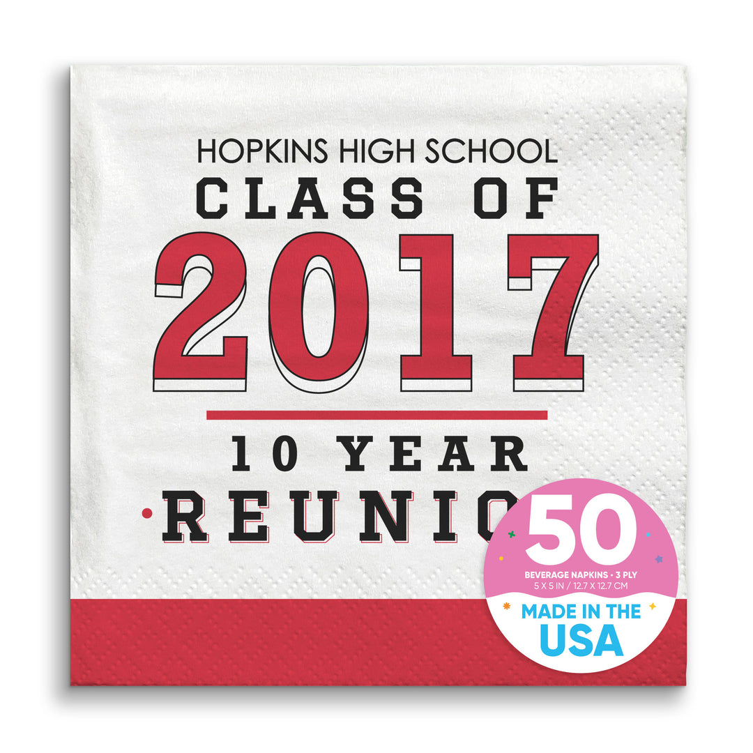 Custom Text Napkins - Class Reunion