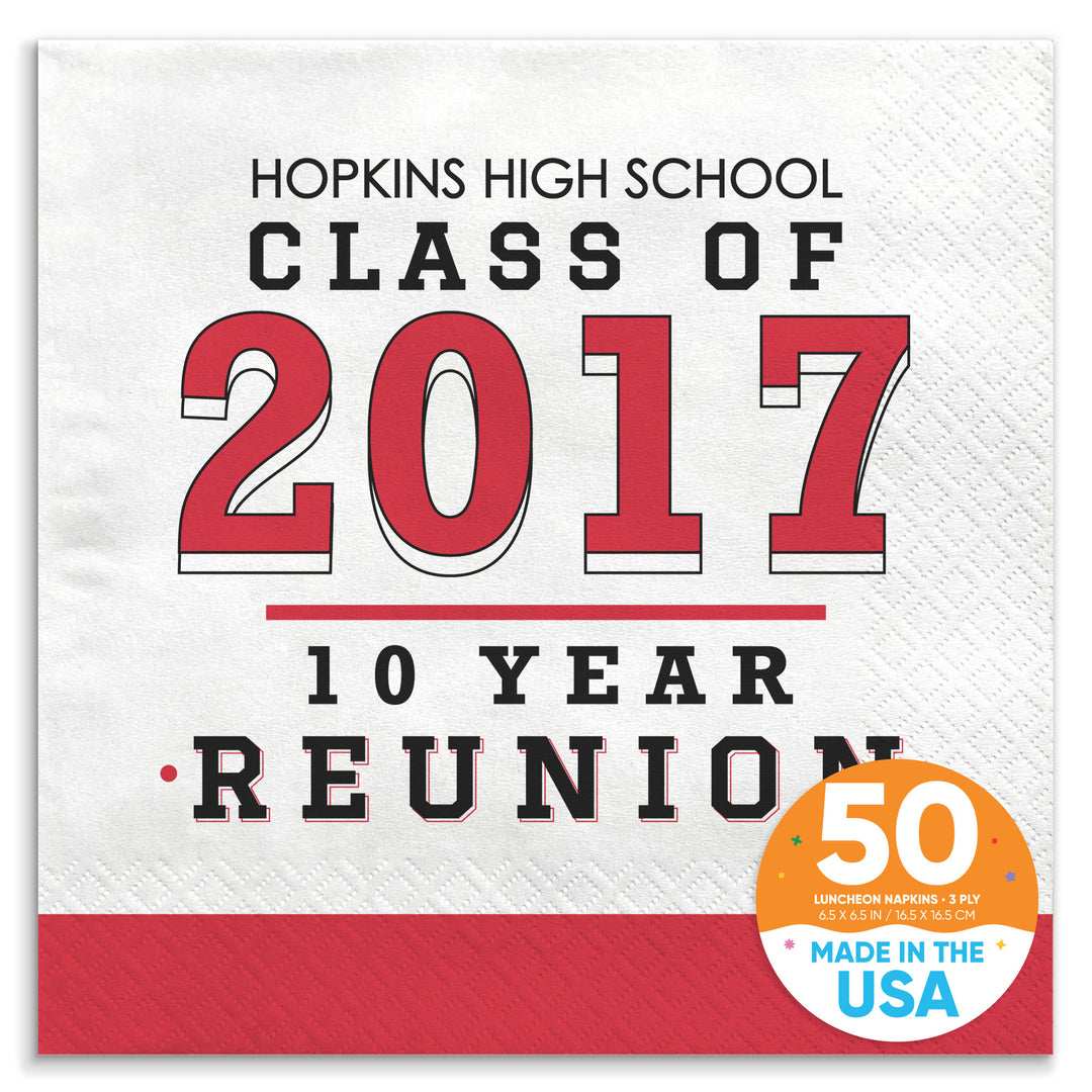 Custom Text Napkins - Class Reunion