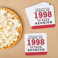 Custom Text Coasters - Class Reunion