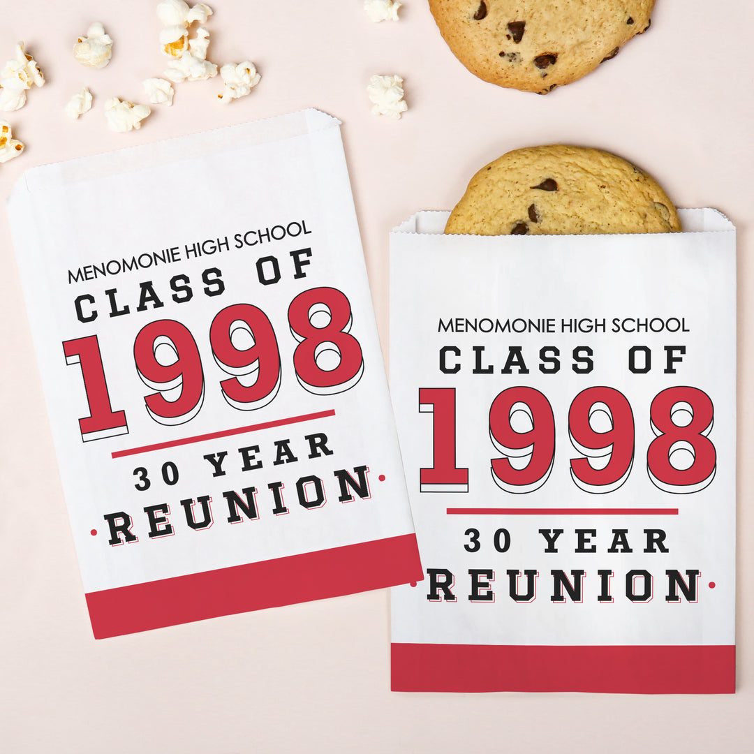 Custom Text Paper Treat Bags - Class Reunion