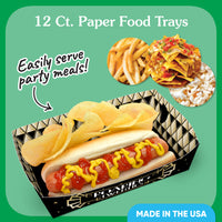 Roaring 20s Paper Food Trays - 12 Ct