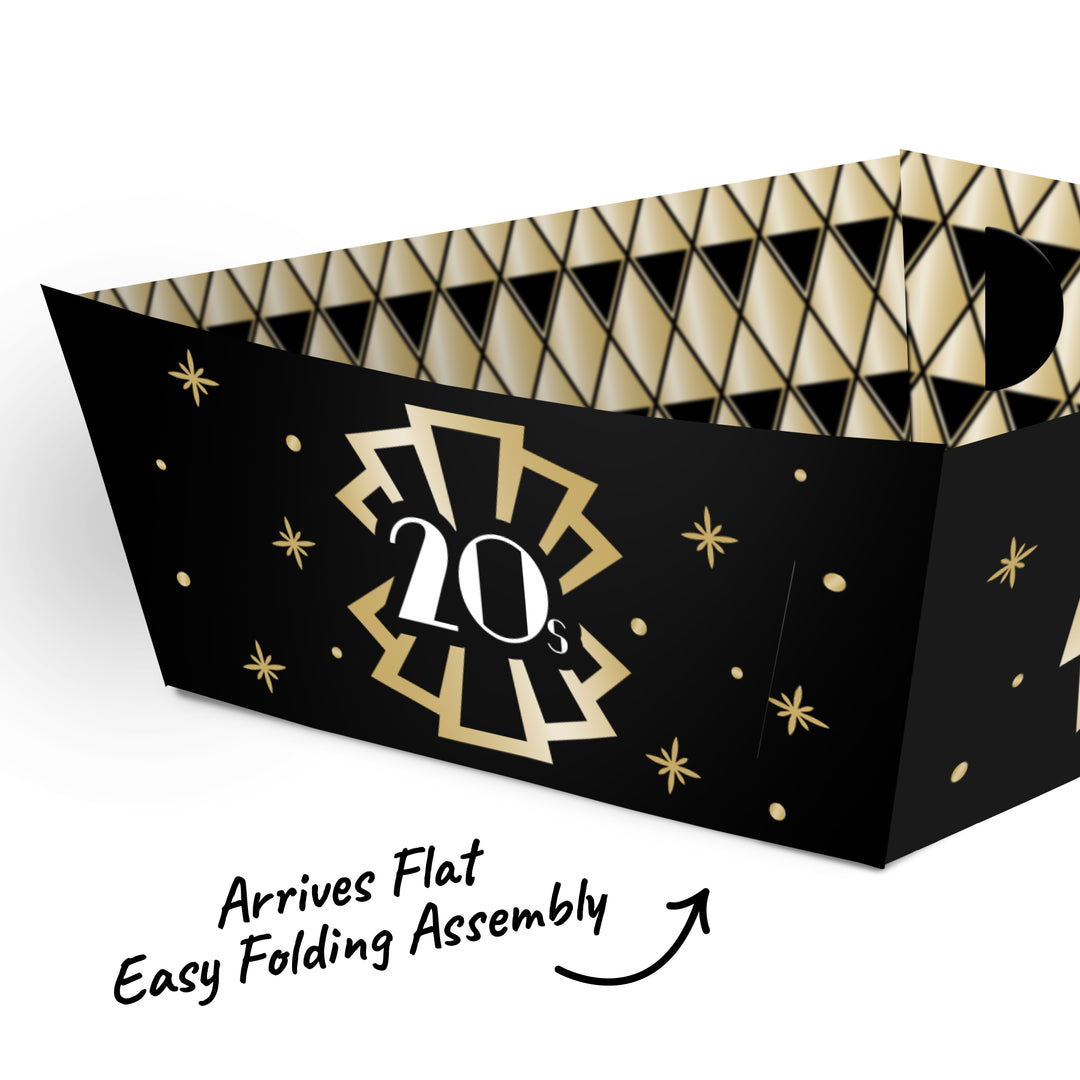 Roaring 20s Paper Food Trays - 12 Ct