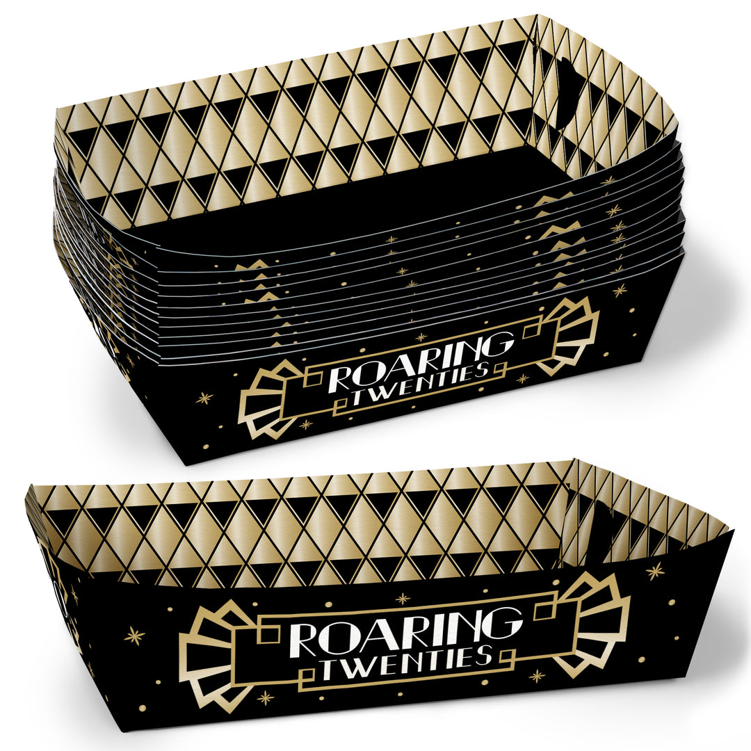 Roaring 20s Paper Food Trays - 12 Ct