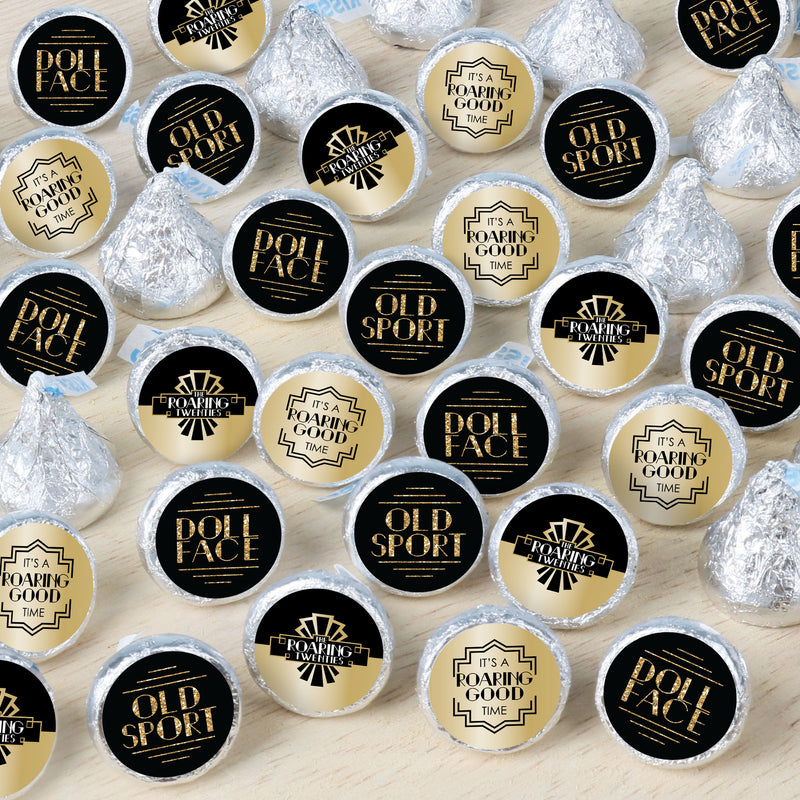 Roaring 20’s - 1920s Art Deco Jazz Party Small Round Candy Stickers - Party Favor Labels - 324 Count