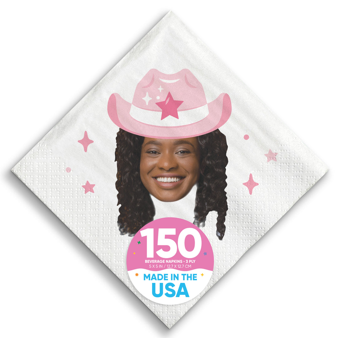 Custom Face Napkins - Rodeo Cowgirl