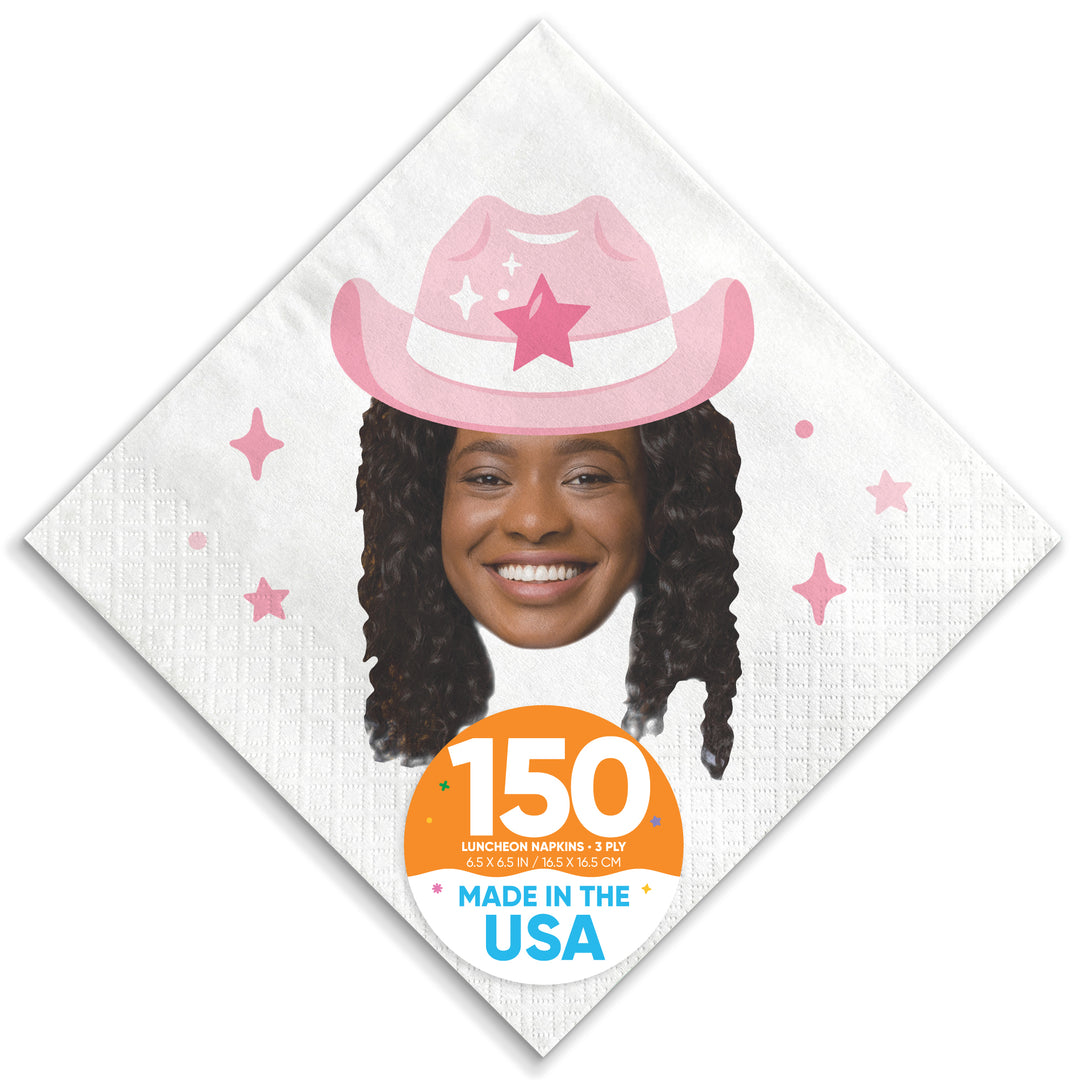 Custom Face Napkins - Rodeo Cowgirl