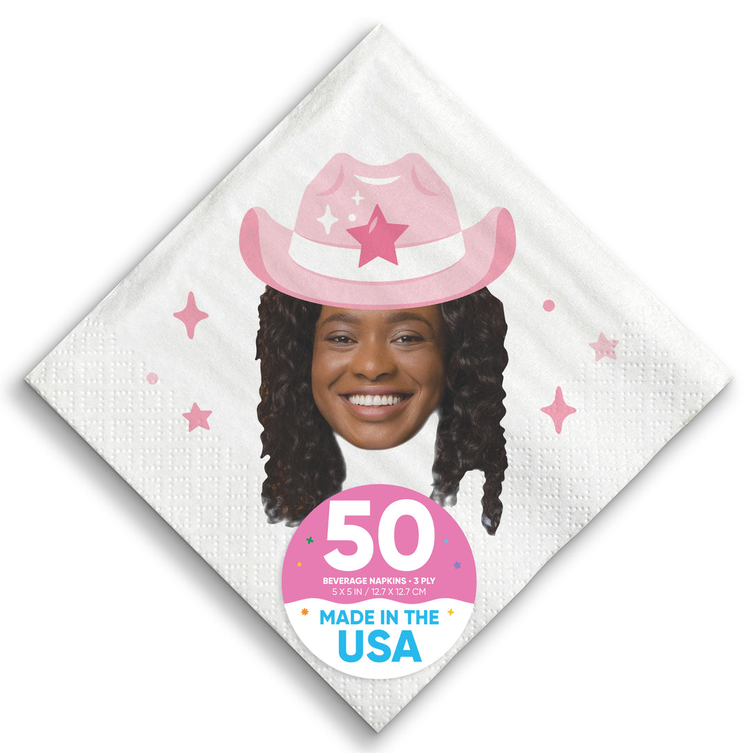 Custom Face Napkins - Rodeo Cowgirl