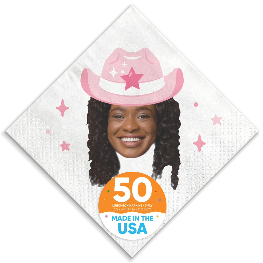 Custom Face Napkins - Rodeo Cowgirl