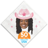 Custom Face Napkins - Rodeo Cowgirl