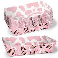 Custom Face Rodeo Cowgirl Paper Food Trays - 12 Ct