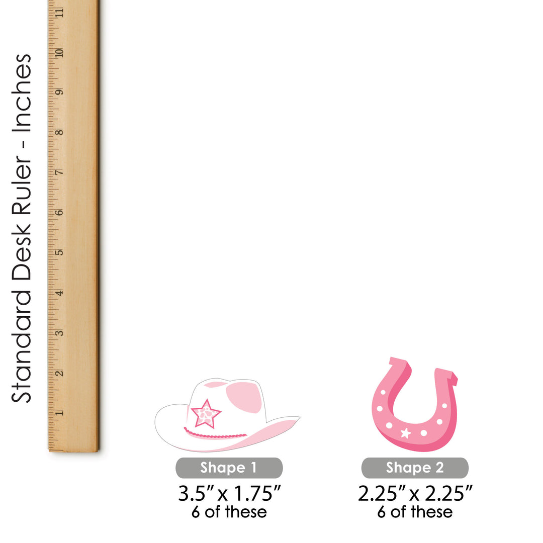 Rodeo Cowgirl - Dessert Cupcake Toppers - Pink Western Party Clear Treat Picks - Set of 24