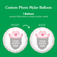 Personalized Fun Face Pink Cowboy Hat Balloon - Double Sided - 1 Ct