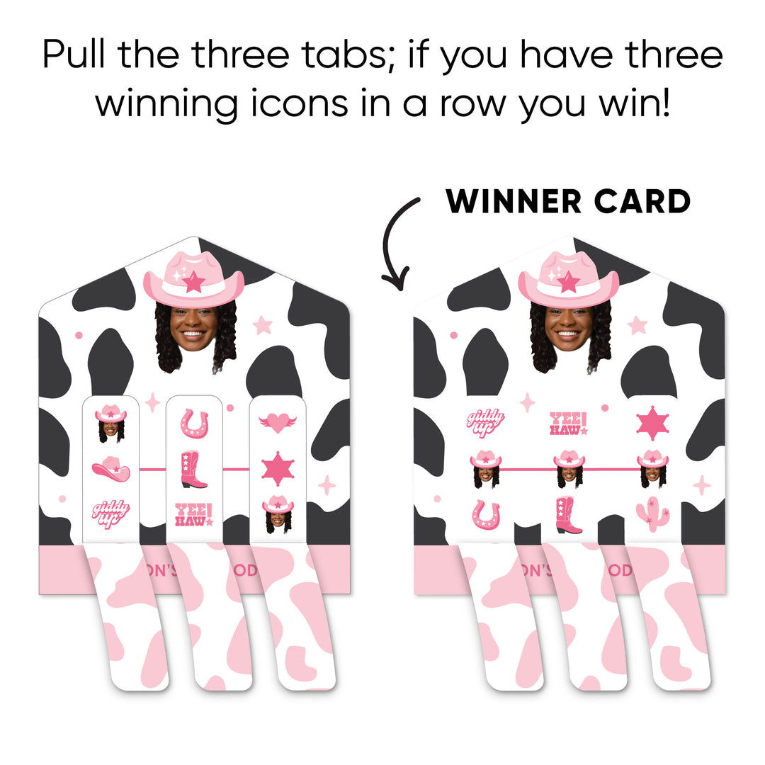 Custom Face Rodeo Cowgirl Pull Tab Game