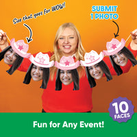 Custom Face Pink Cowgirl Hat Garland Banner