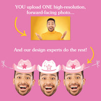 Custom Face Pink Cowgirl Hat Garland Banner