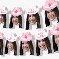 Custom Face Pink Cowgirl Hat Garland Banner