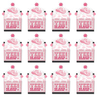 Rodeo Cowgirl - Treat Box Party Favors - Pink Western Party Goodie Gable Boxes - Set of 12